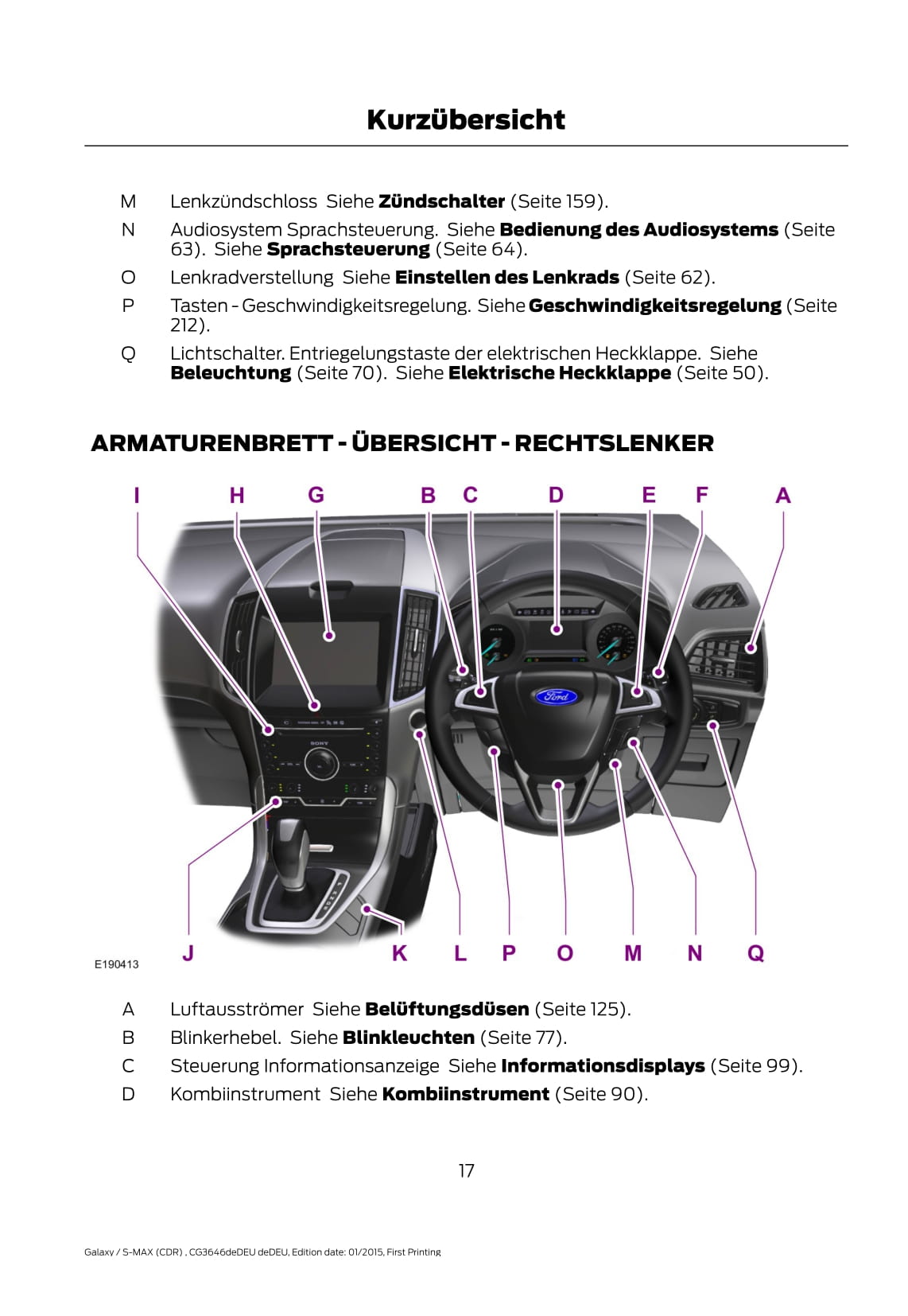 2015-2016 Ford Galaxy/S-Max Gebruikershandleiding | Duits