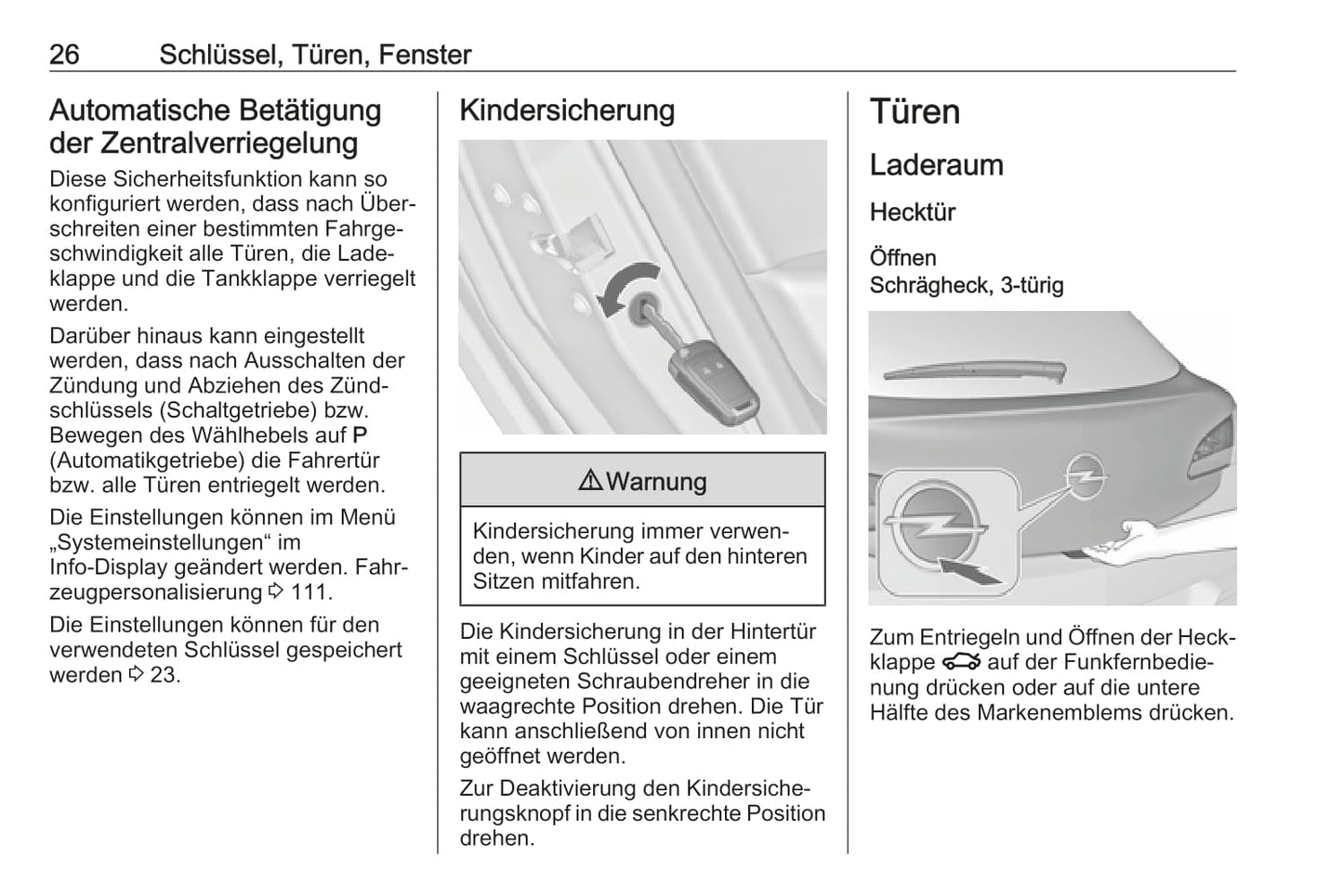 2018-2019 Opel Astra/Astra GTC Owner's Manual | German