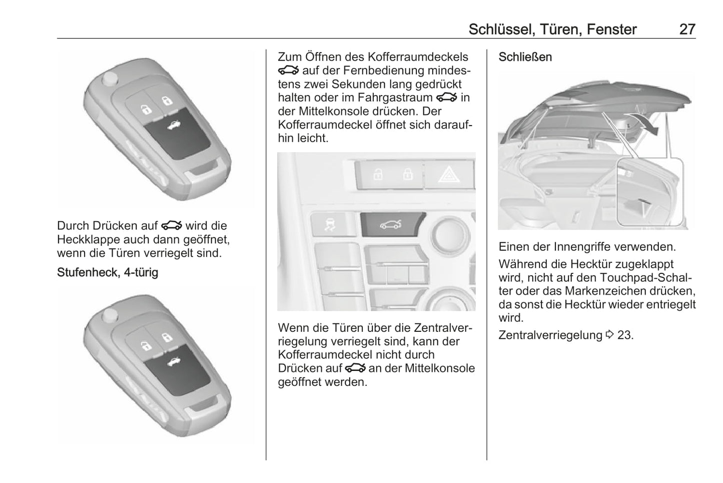 2018-2019 Opel Astra/Astra GTC Owner's Manual | German