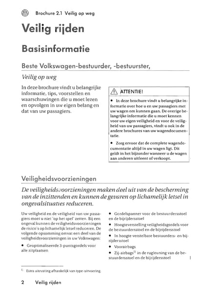 2003-2009 Volkswagen Multivan/Transporter Owner's Manual | Dutch