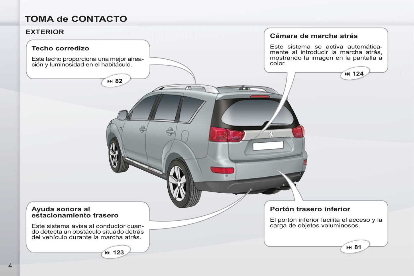 2011-2012 Peugeot 4007 Bedienungsanleitung | Spanisch