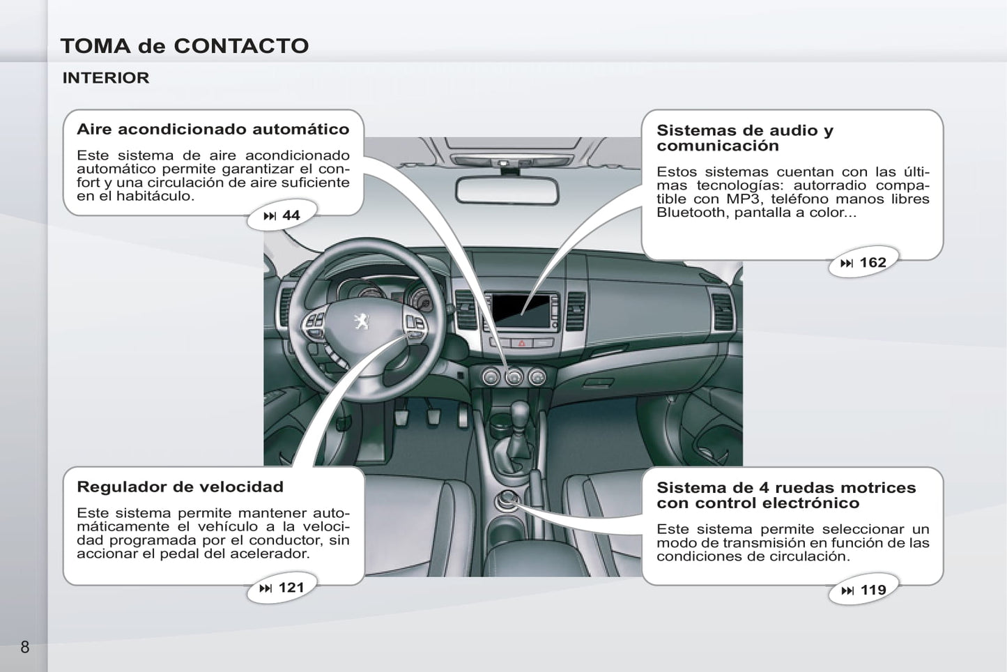 2011-2012 Peugeot 4007 Bedienungsanleitung | Spanisch