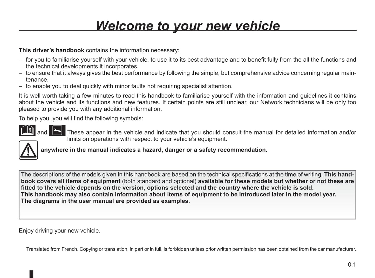 2019-2020 Renault Trafic Owner's Manual | English