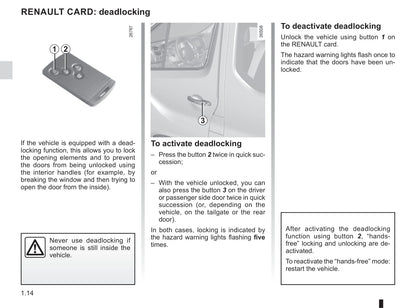 2019-2020 Renault Trafic Owner's Manual | English