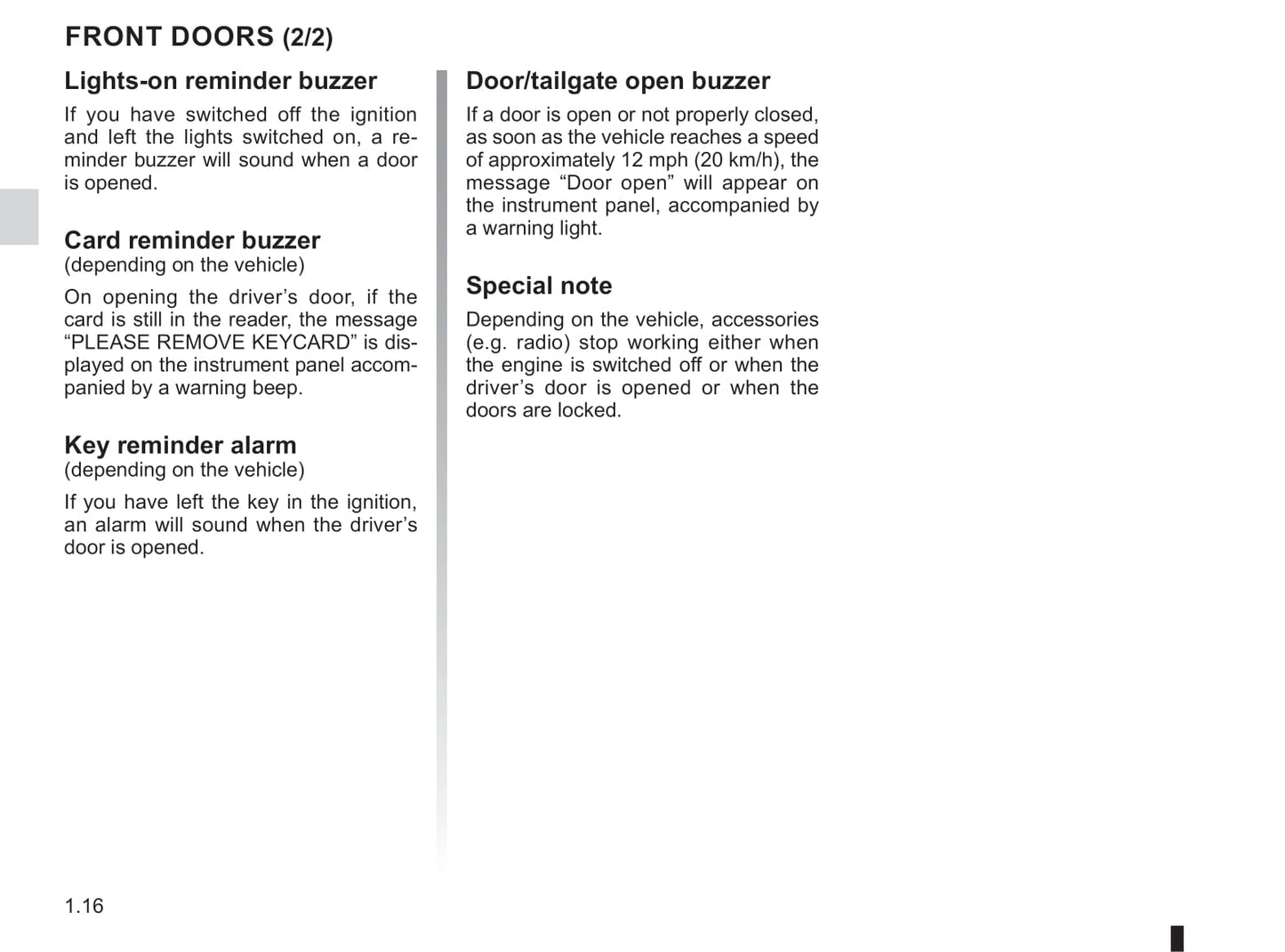 2019-2020 Renault Trafic Owner's Manual | English