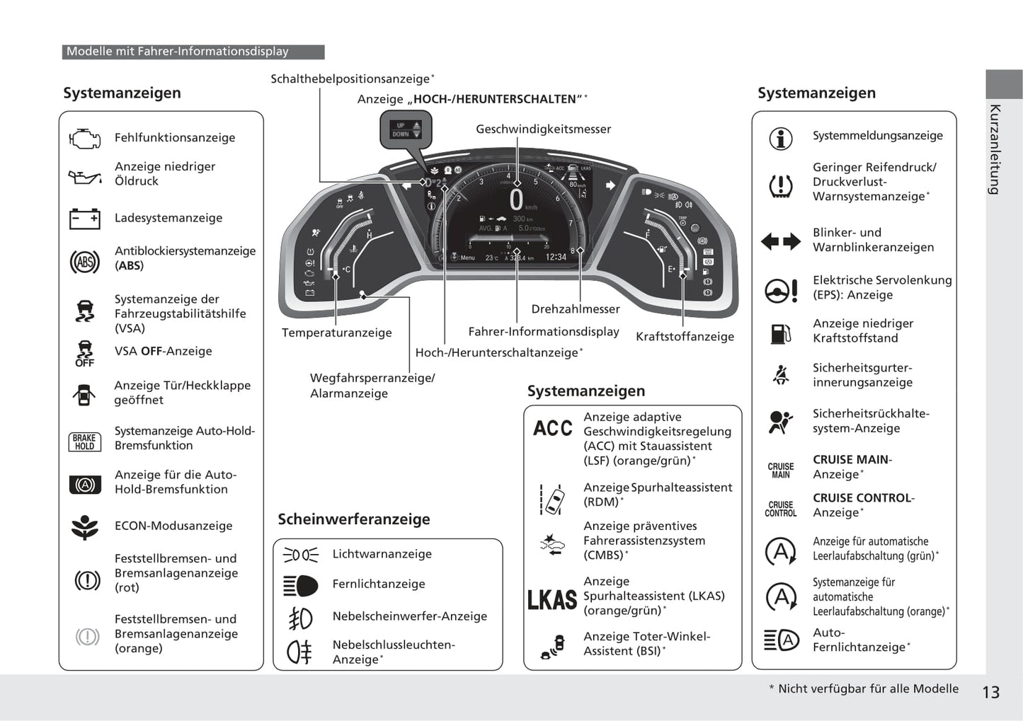 2016-2017 Honda Civic Sedan Gasoline Bedienungsanleitung | Deutsch