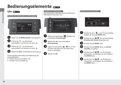 2016-2017 Honda Civic Sedan Gasoline Bedienungsanleitung | Deutsch