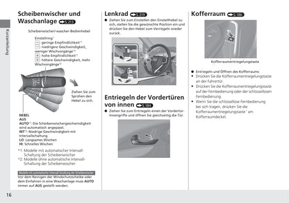 2016-2017 Honda Civic Sedan Gasoline Bedienungsanleitung | Deutsch