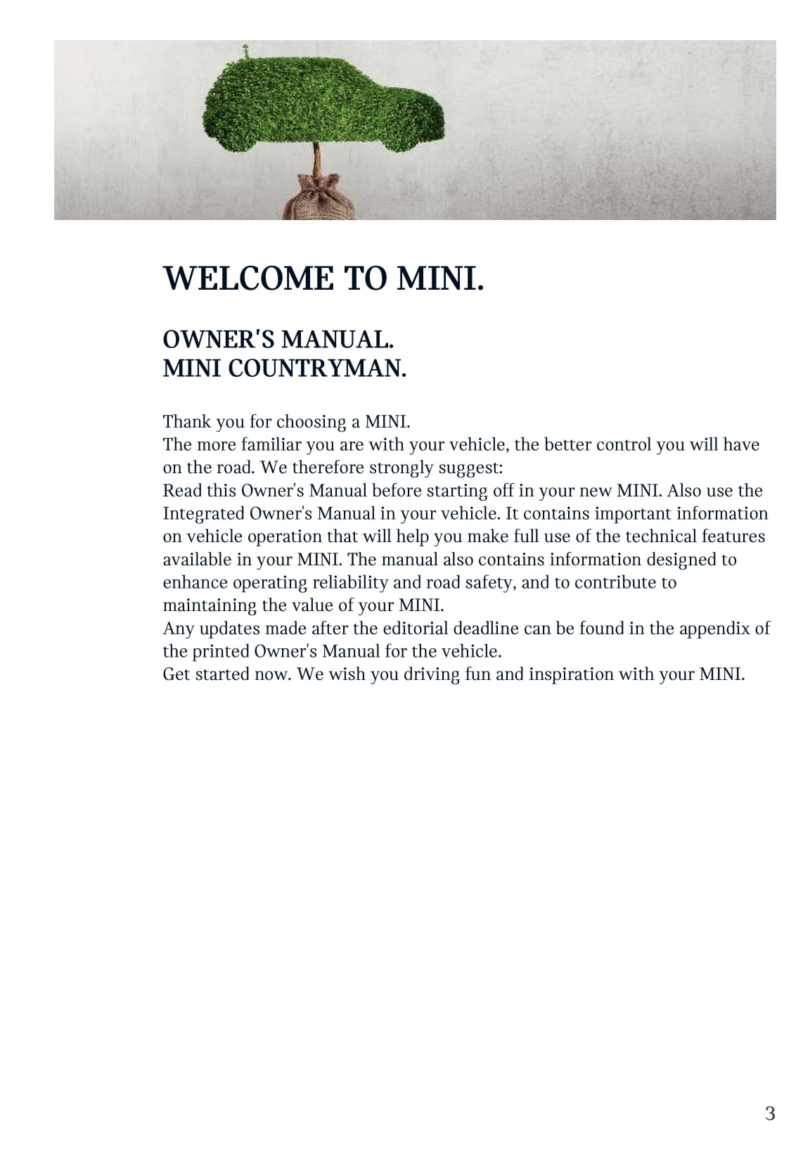 2017-2020 Mini Countryman Owner's Manual | English