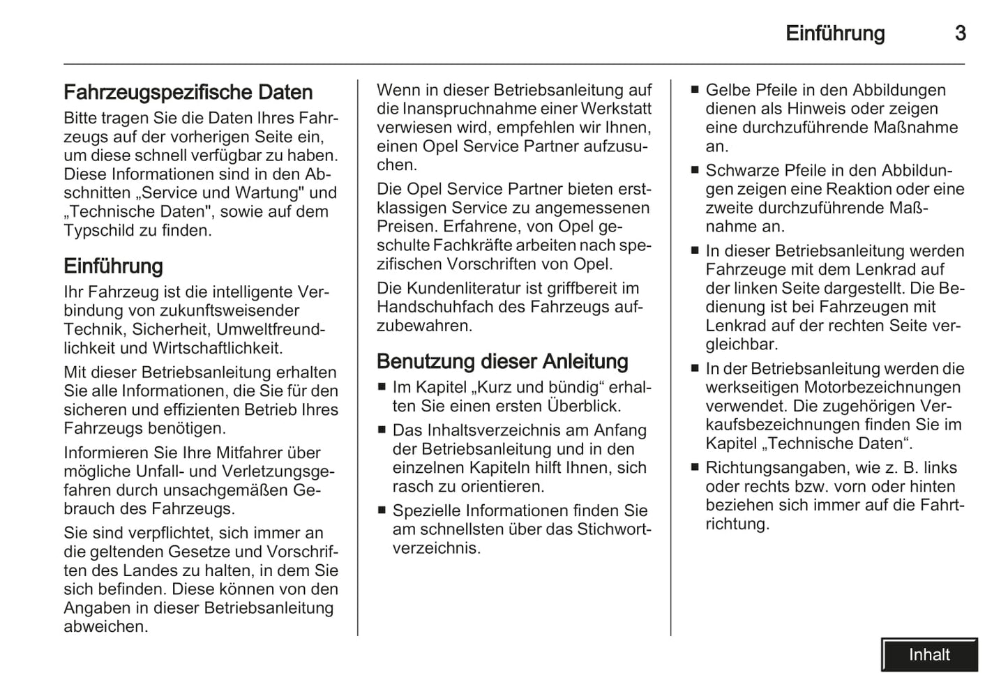 2008 Opel Zafira Owner's Manual | German