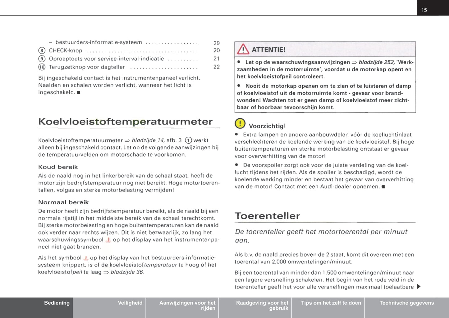 2001-2004 Audi A4 Owner's Manual | Dutch