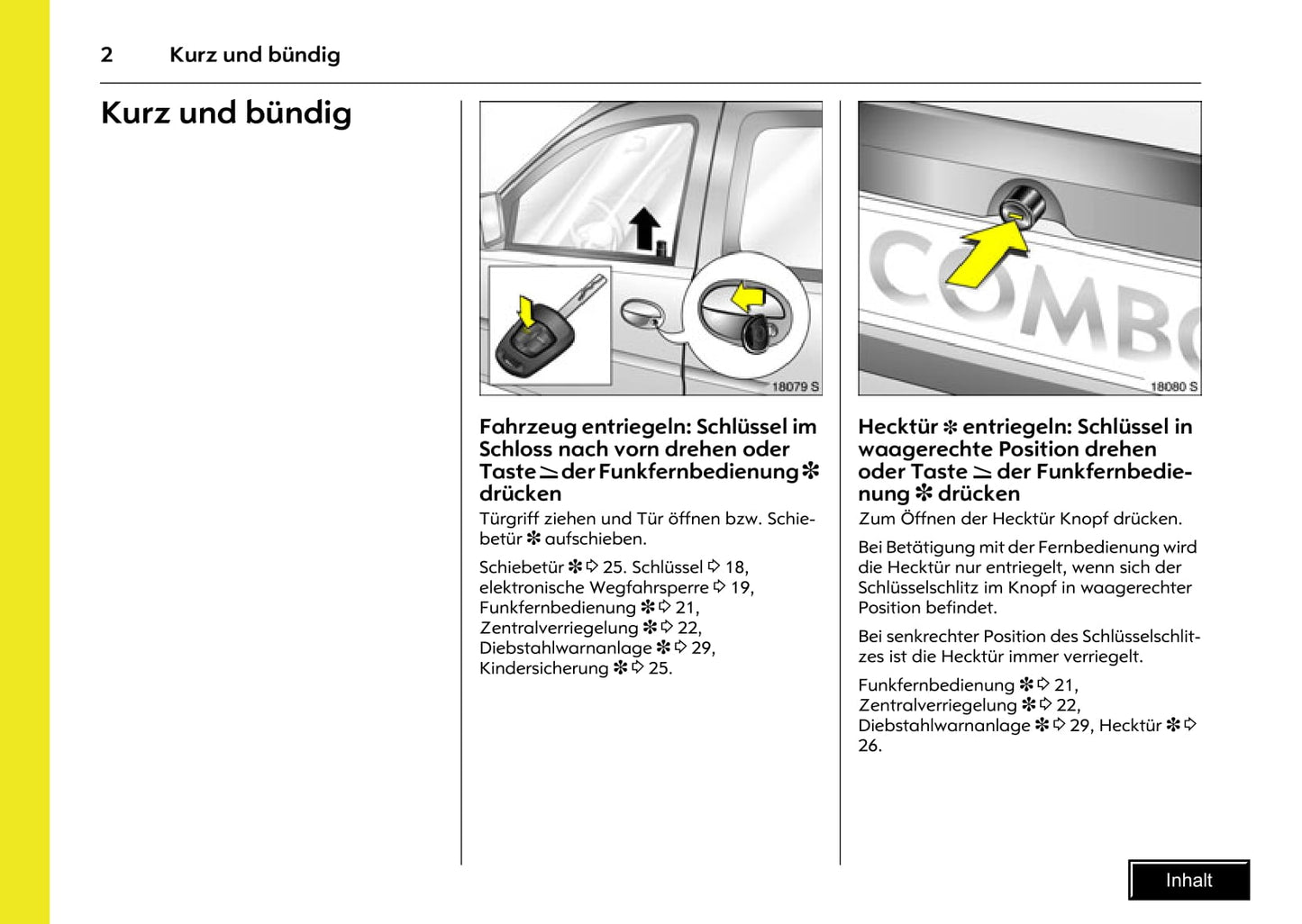 2009-2011 Opel Combo Owner's Manual | German