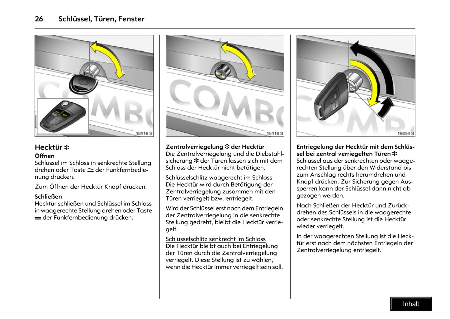 2009-2011 Opel Combo Owner's Manual | German