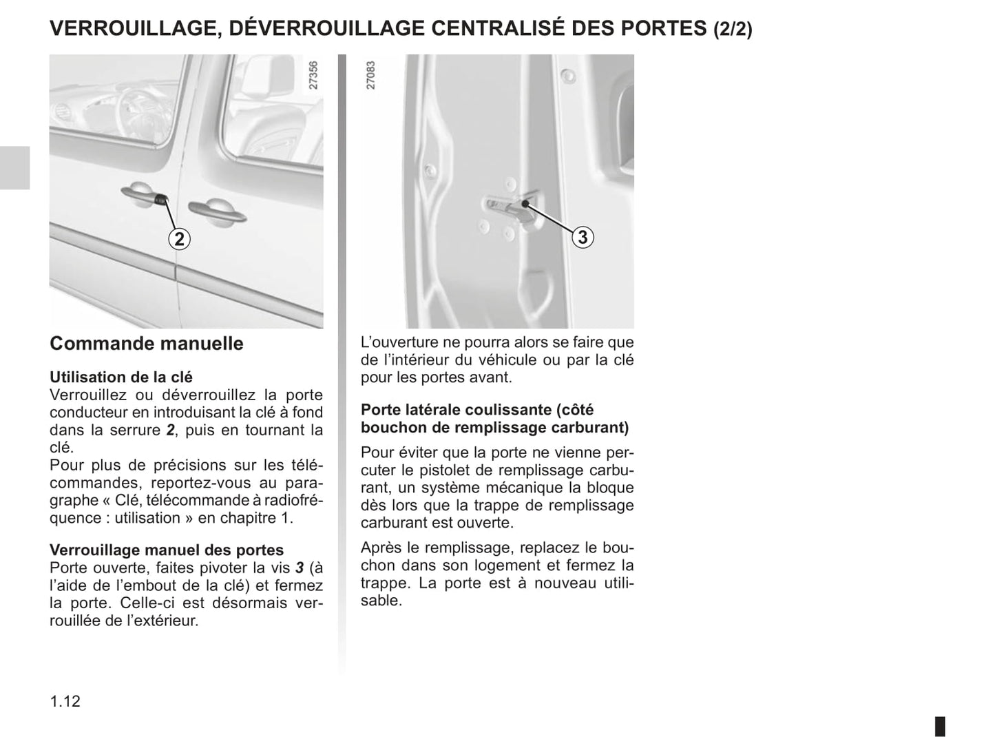 2012-2013 Renault Kangoo Owner's Manual | French