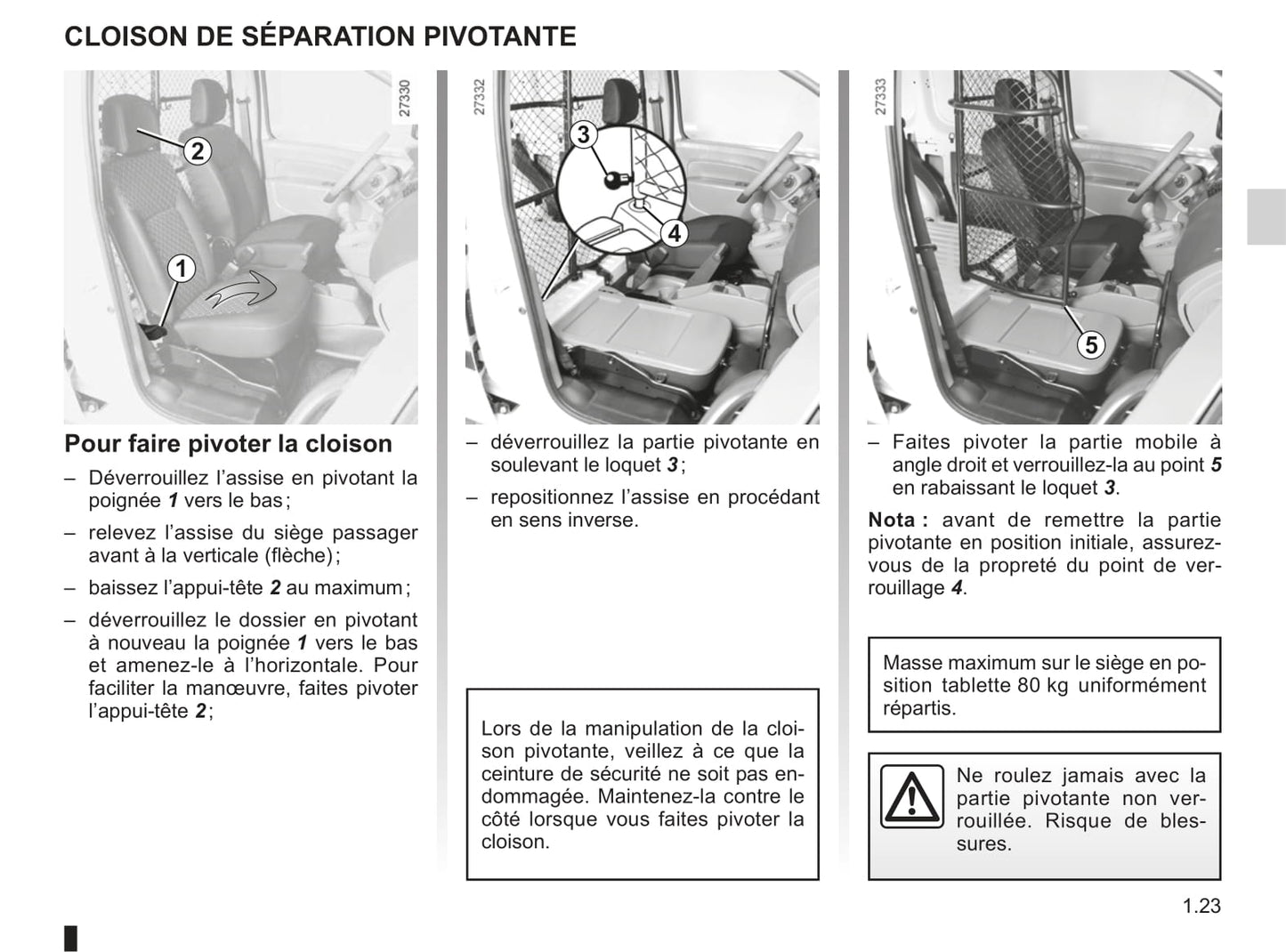 2012-2013 Renault Kangoo Owner's Manual | French