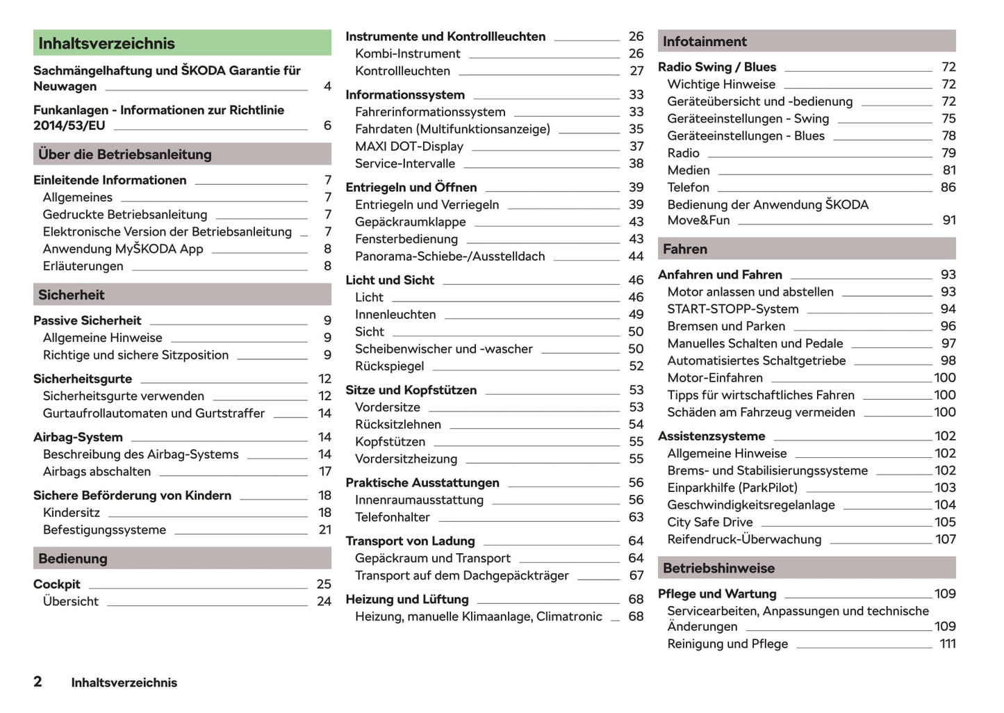 2017-2018 Skoda Citigo Gebruikershandleiding | Duits