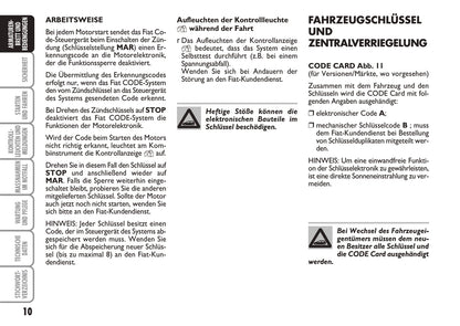 2010-2011 Fiat Idea Bedienungsanleitung | Deutsch