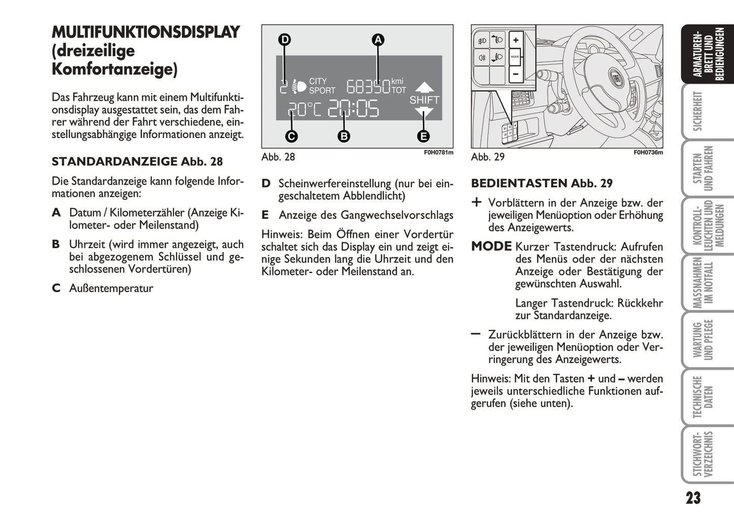 2010-2011 Fiat Idea Bedienungsanleitung | Deutsch