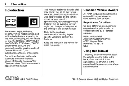 2017 Chevrolet Suburban/Tahoe Owner's Manual | English