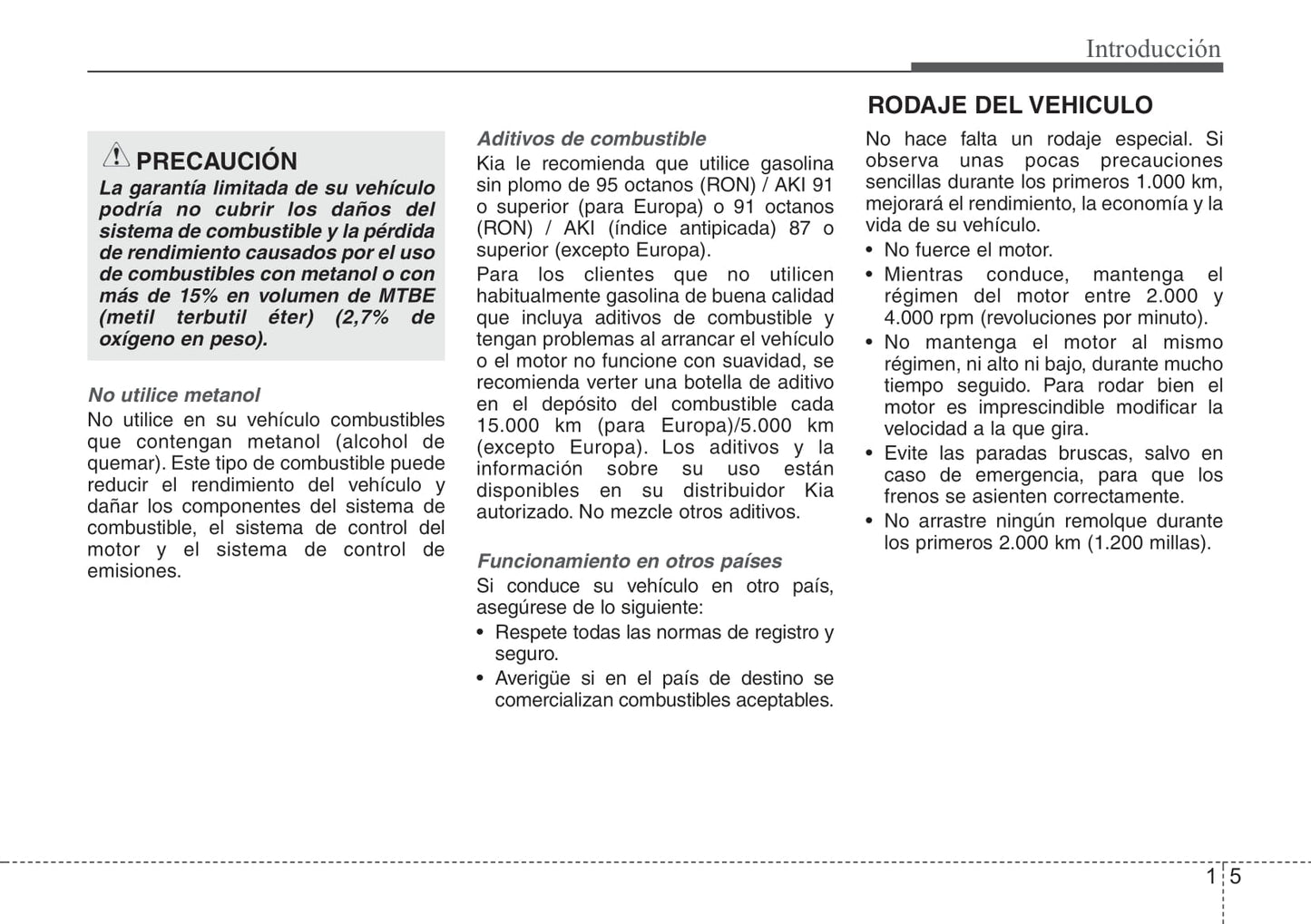 2015-2016 Kia Picanto Owner's Manual | Spanish