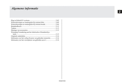 2012-2015 Mitsubishi Outlander PHEV Owner's Manual | Dutch