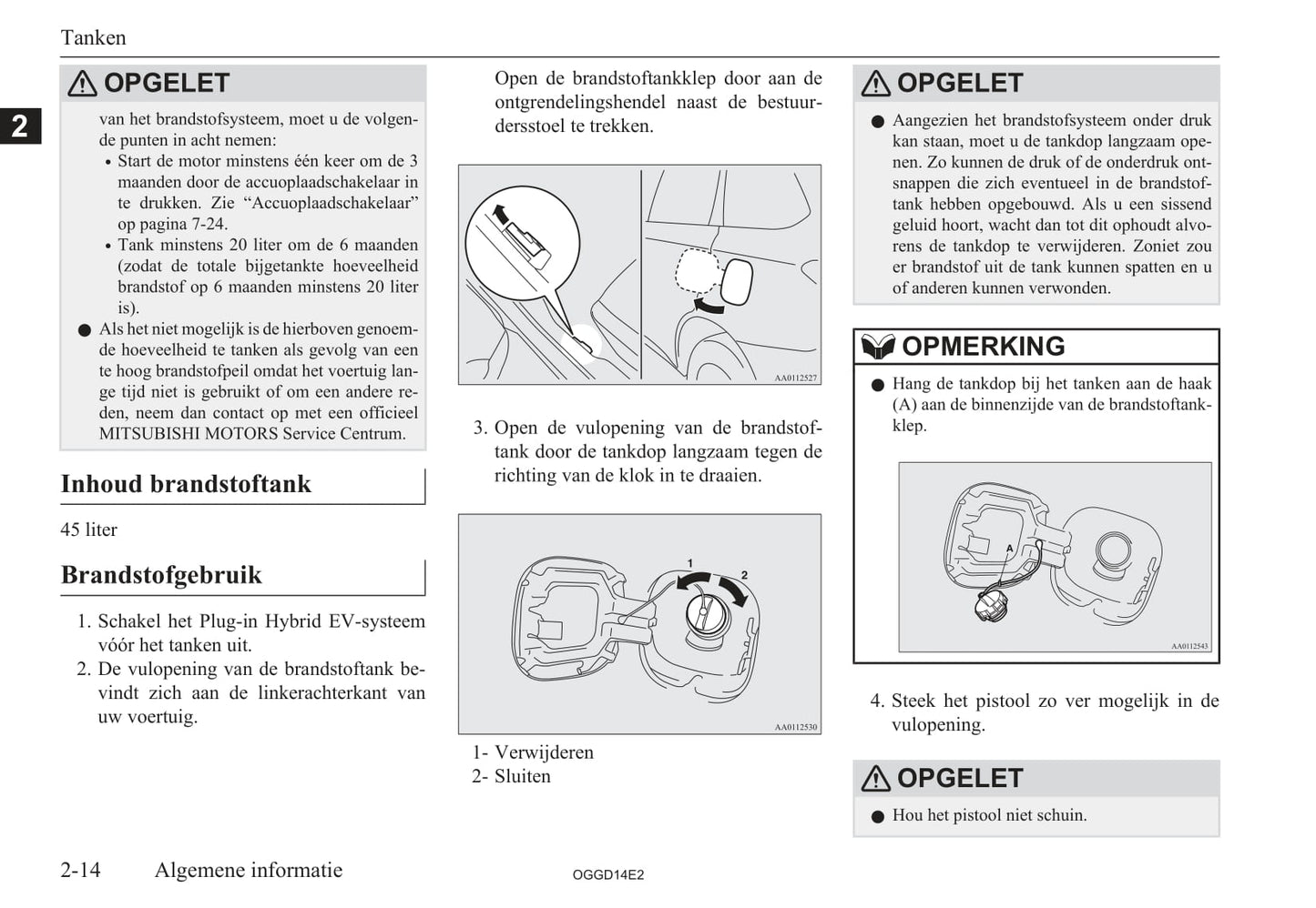 2012-2015 Mitsubishi Outlander PHEV Owner's Manual | Dutch