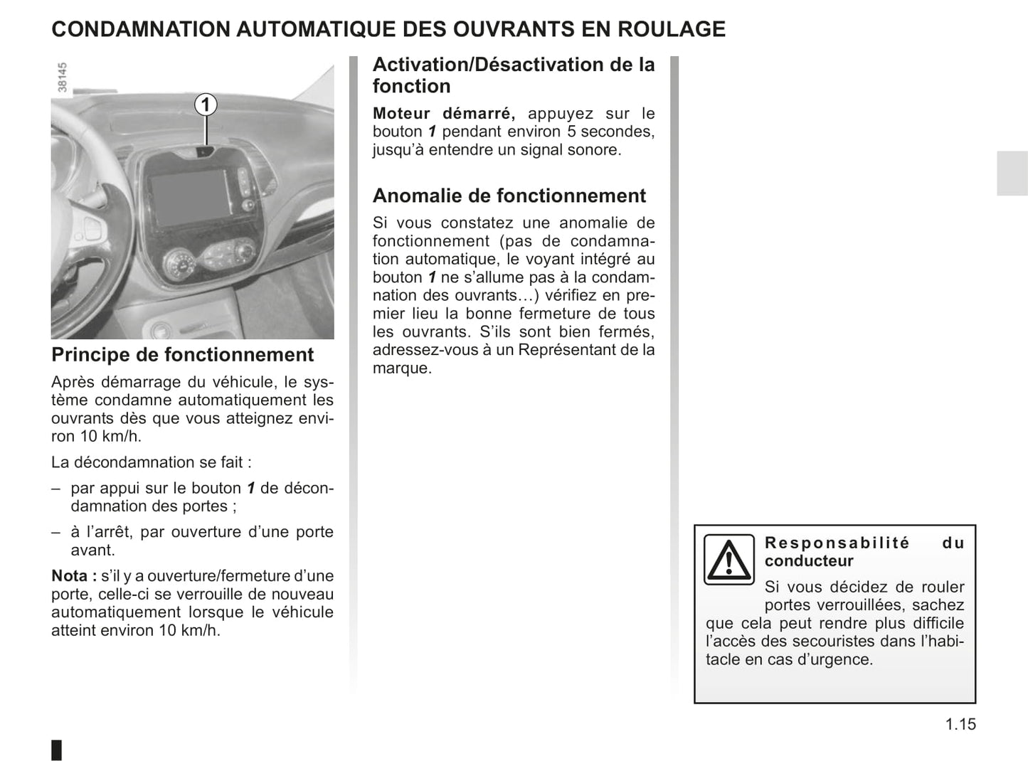 2016-2017 Renault Captur Owner's Manual | French