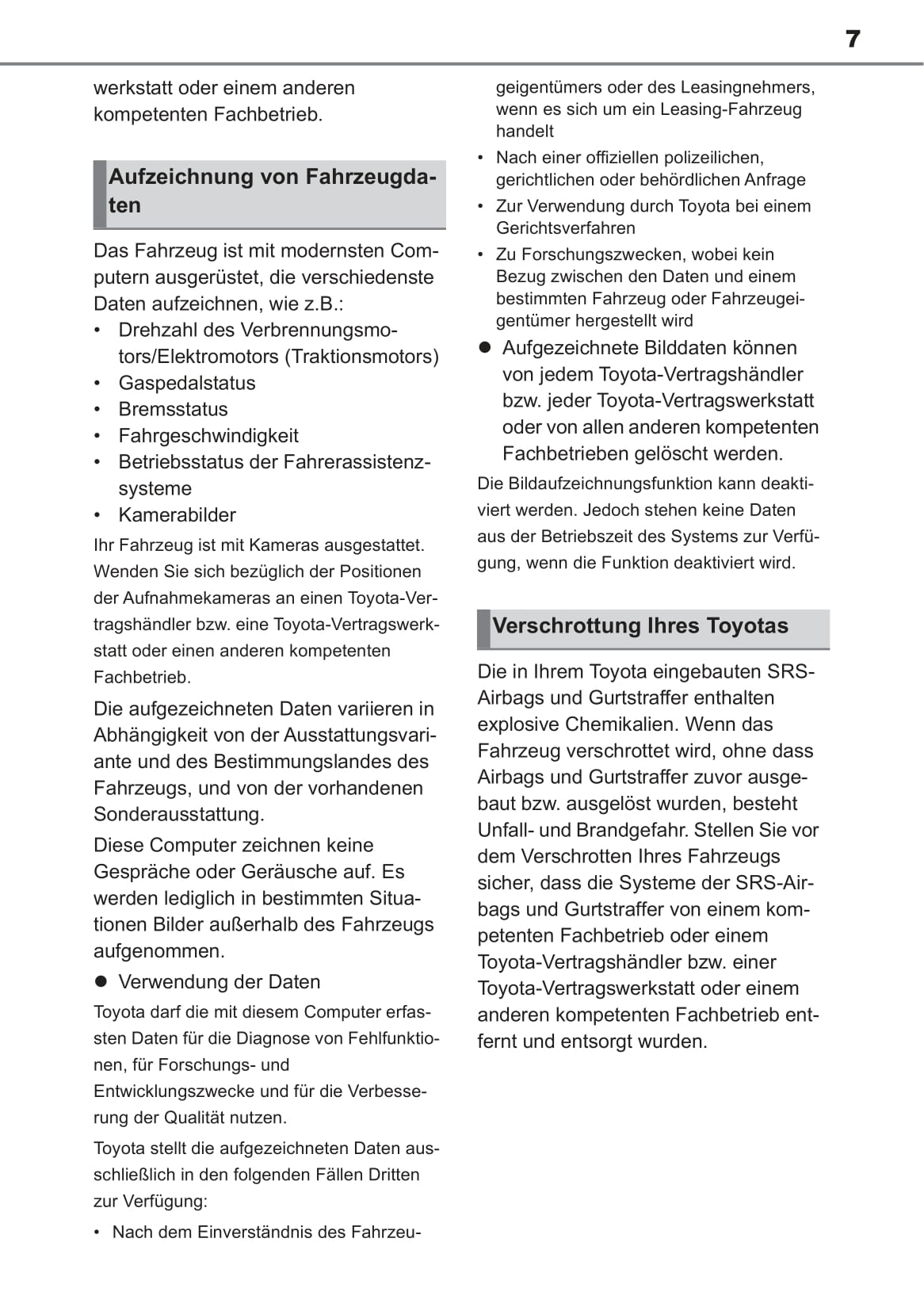 2022-2023 Toyota Aygo X Owner's Manual | German