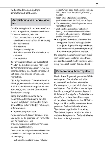 2022-2023 Toyota Aygo X Owner's Manual | German