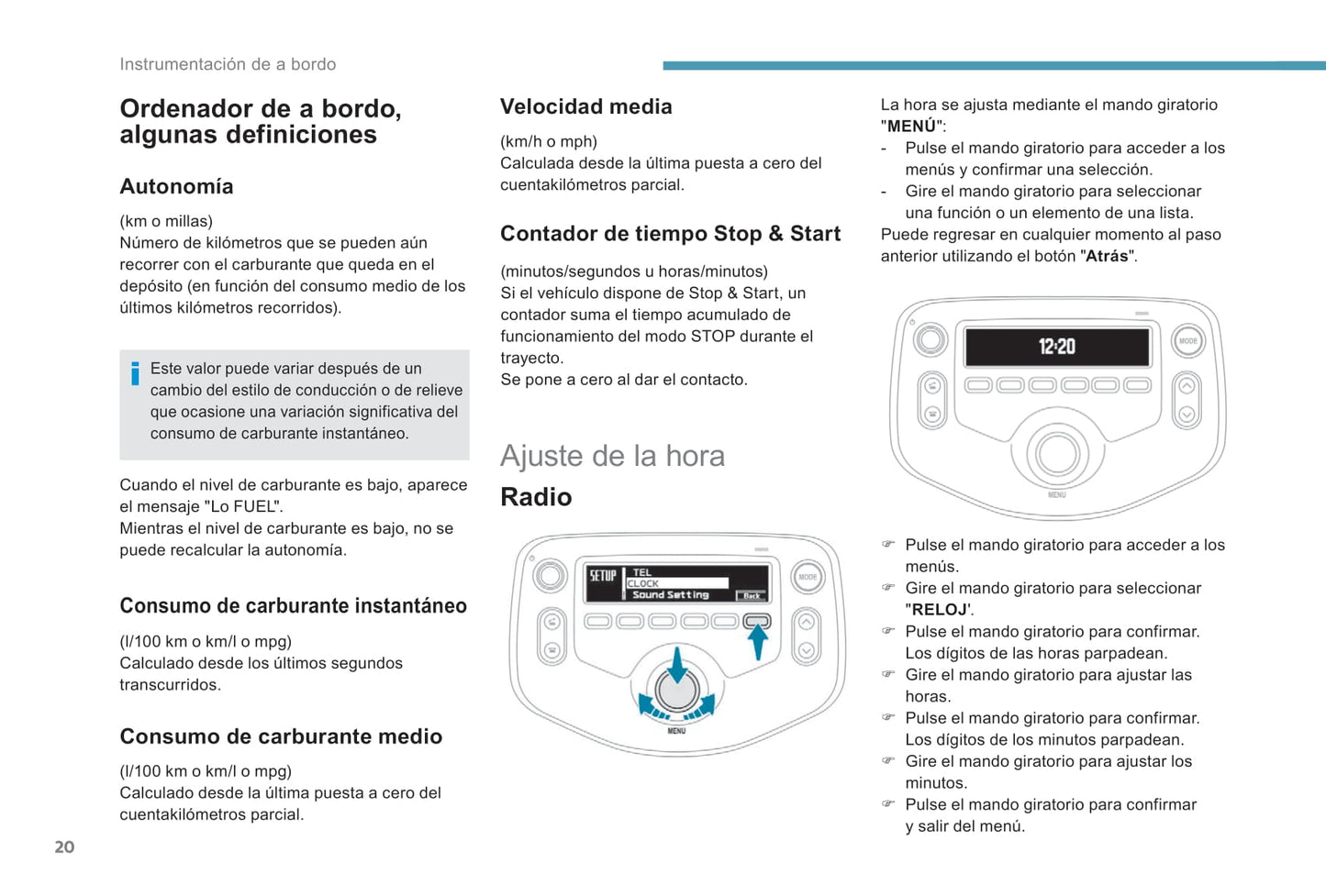 2018-2022 Peugeot 108 Owner's Manual | Spanish