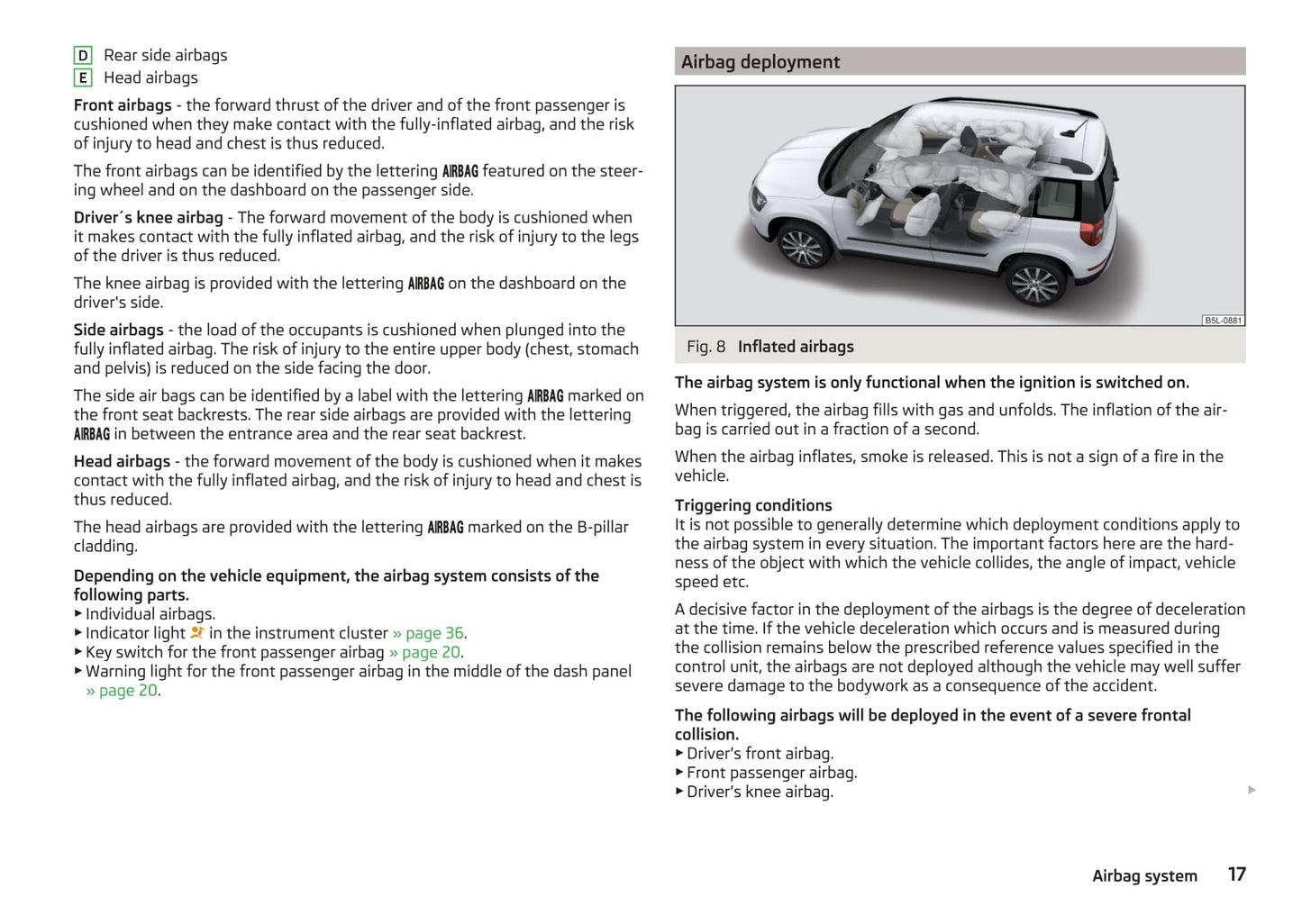 2016-2017 Skoda Yeti Owner's Manual | English