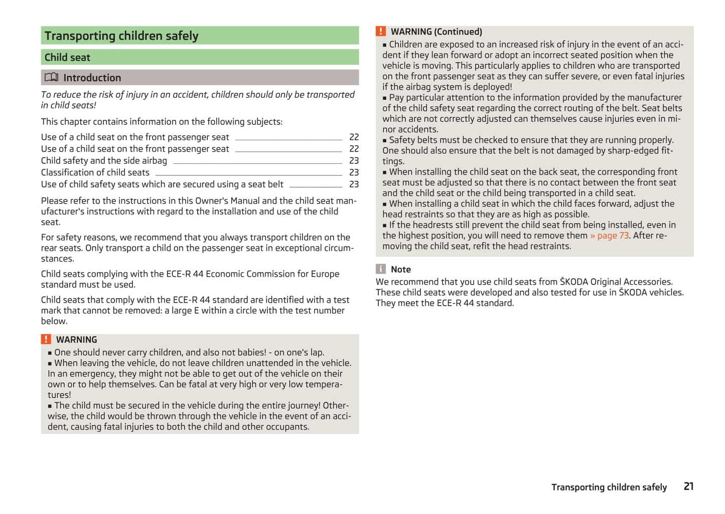 2016-2017 Skoda Yeti Owner's Manual | English