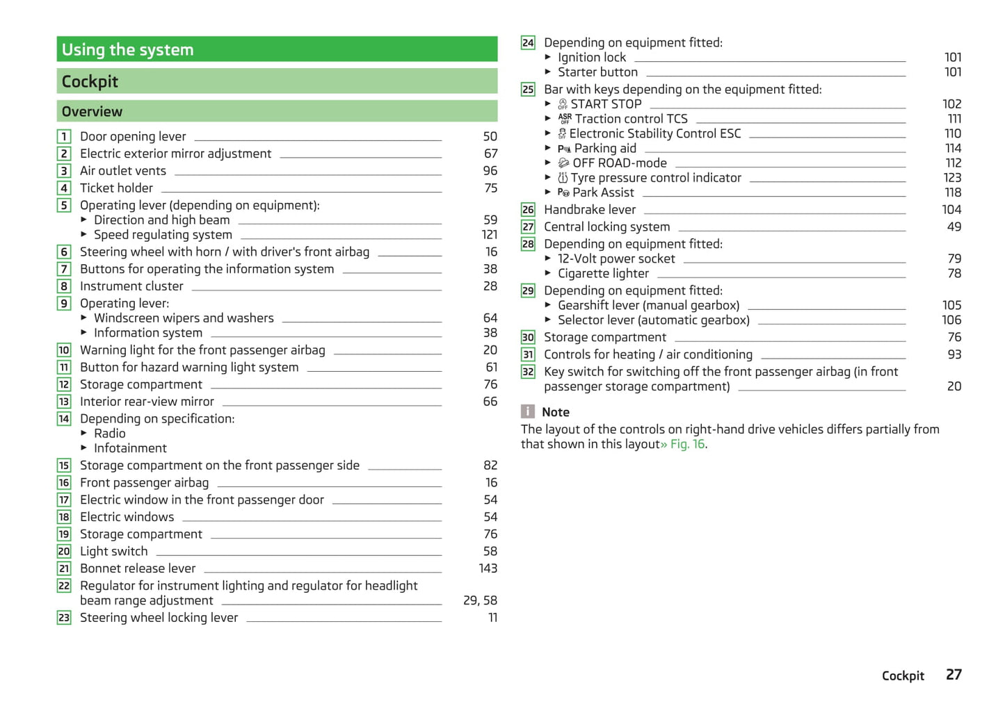 2016-2017 Skoda Yeti Owner's Manual | English