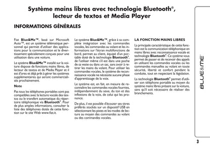 Fiat Qubo Blue&Me  Guide d'utilisation 2008 - 2016