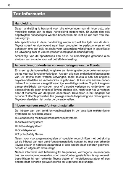 2019-2020 Toyota Aygo Owner's Manual | Dutch