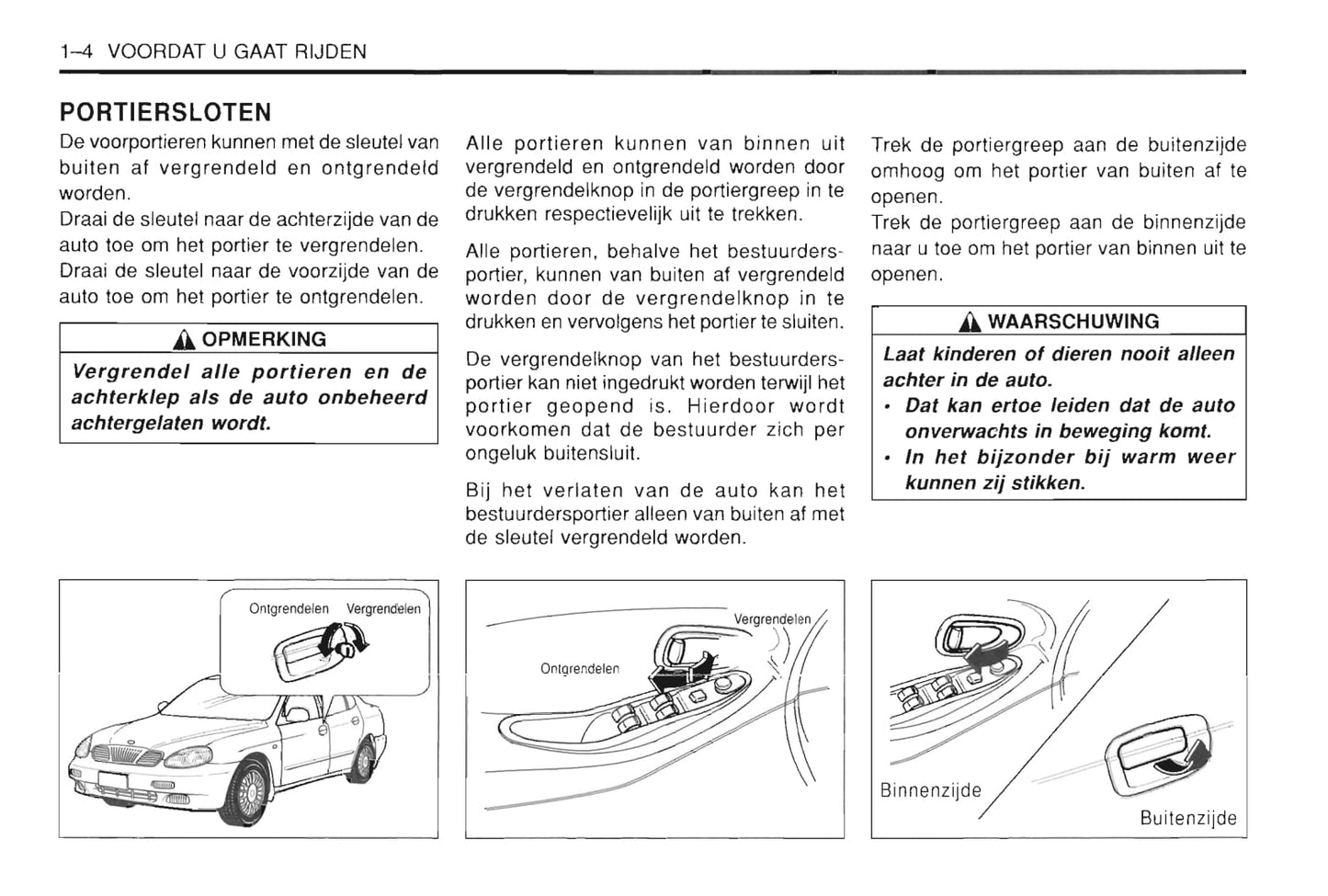 1997-2002 Daewoo Leganza Gebruikershandleiding | Nederlands