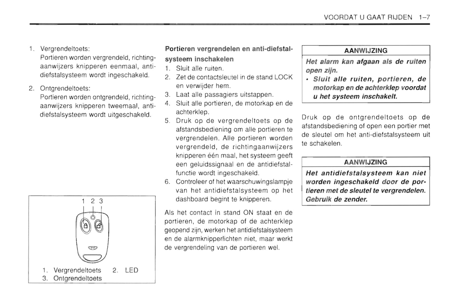 1997-2002 Daewoo Leganza Gebruikershandleiding | Nederlands