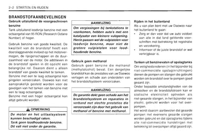 1997-2002 Daewoo Leganza Gebruikershandleiding | Nederlands