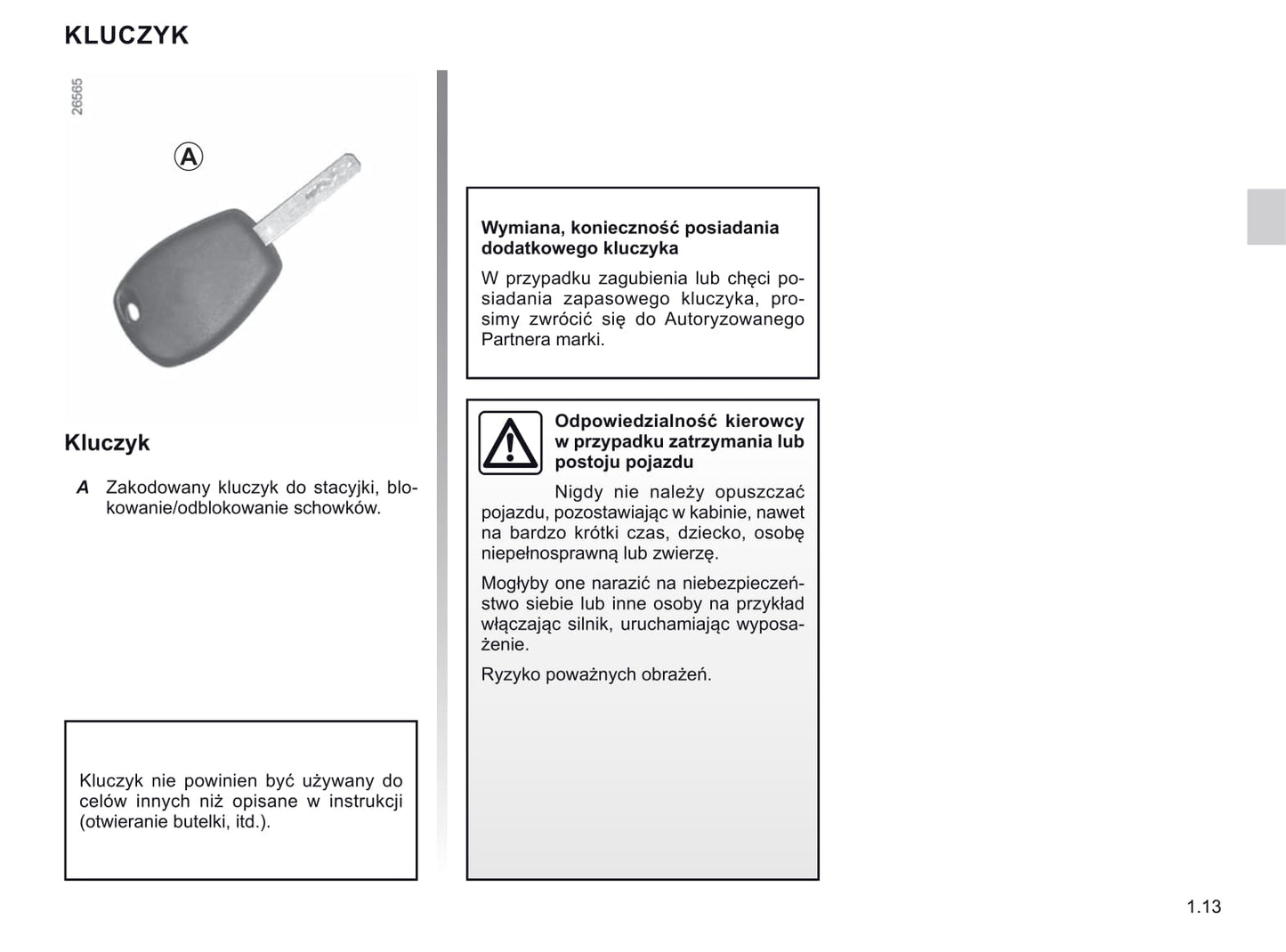 2020-2021 Renault Twizy Owner's Manual | Polish