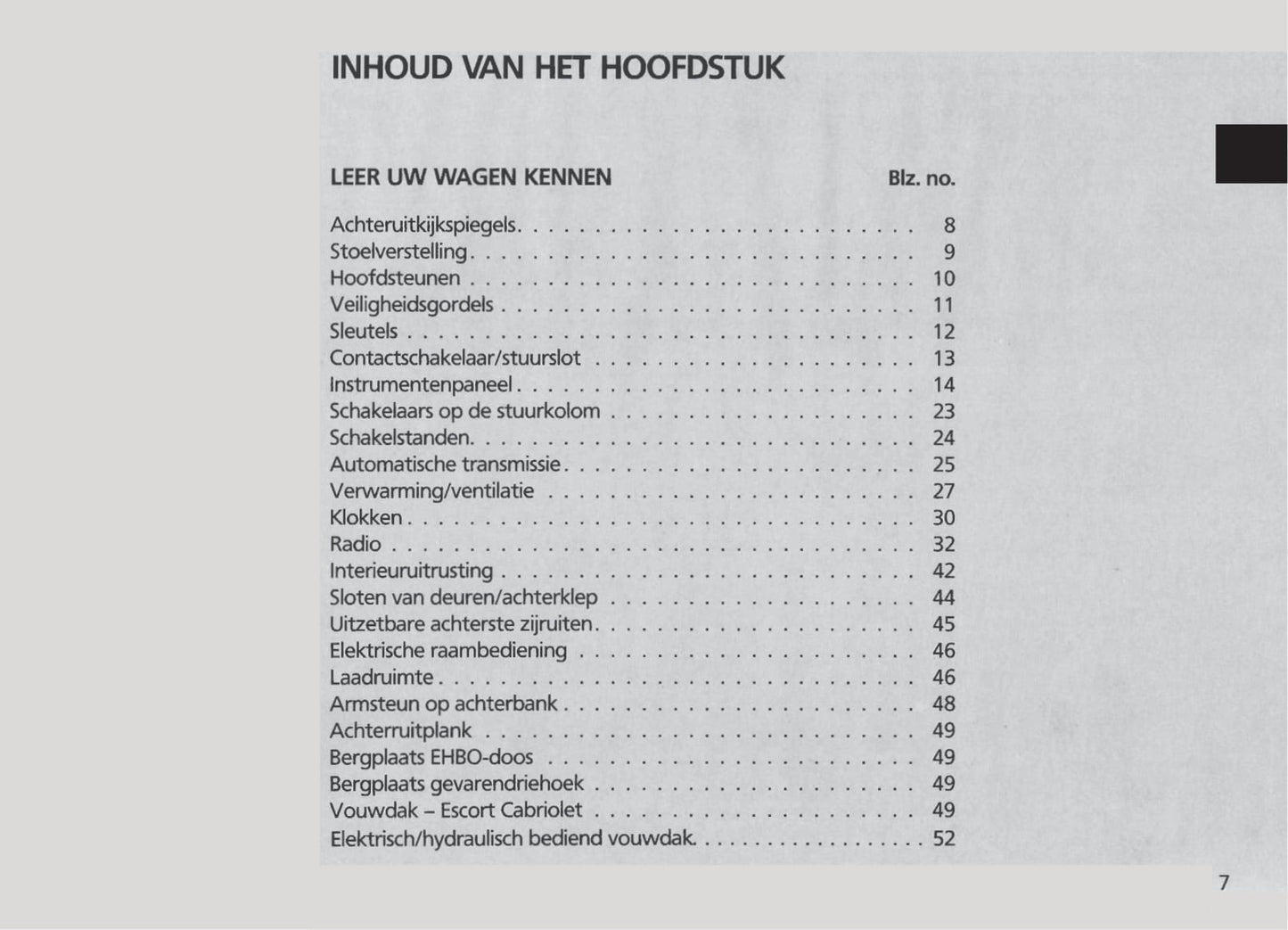 1986-1990 Ford Escort Gebruikershandleiding | Nederlands