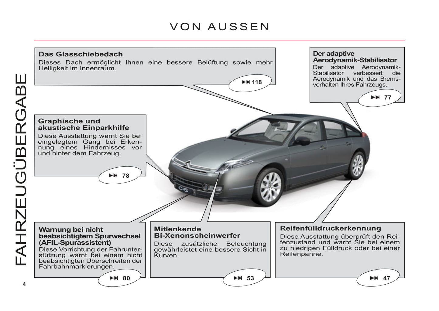 2006-2013 Citroën C6 Manuel du propriétaire | Allemand