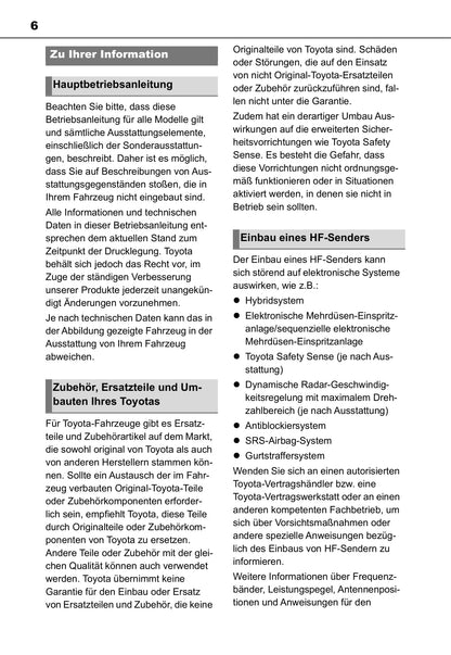 2020-2021 Toyota Yaris Hybrid Owner's Manual | German