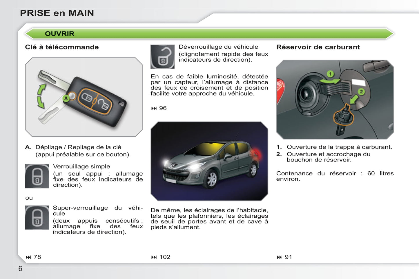 2010-2011 Peugeot 308 Owner's Manual | French