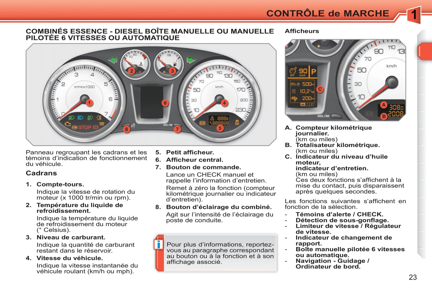 2010-2011 Peugeot 308 Owner's Manual | French