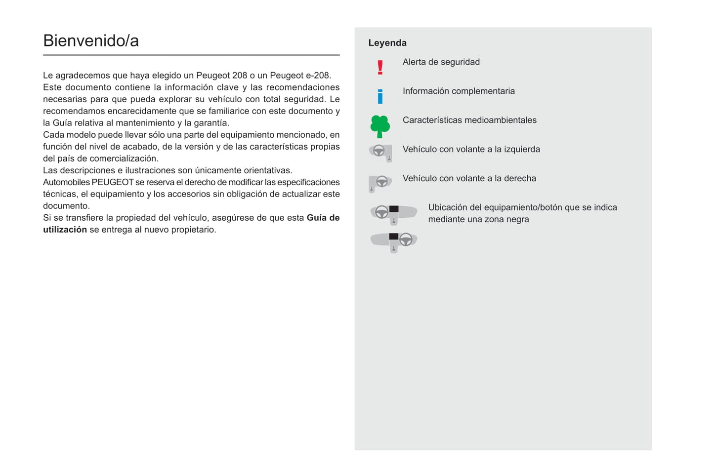 2021-2023 Peugeot 208/e-208 Owner's Manual | Spanish