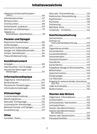 2011-2012 Ford Galaxy/S-Max Owner's Manual | German