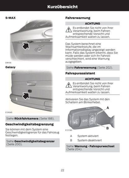 2011-2012 Ford Galaxy/S-Max Owner's Manual | German