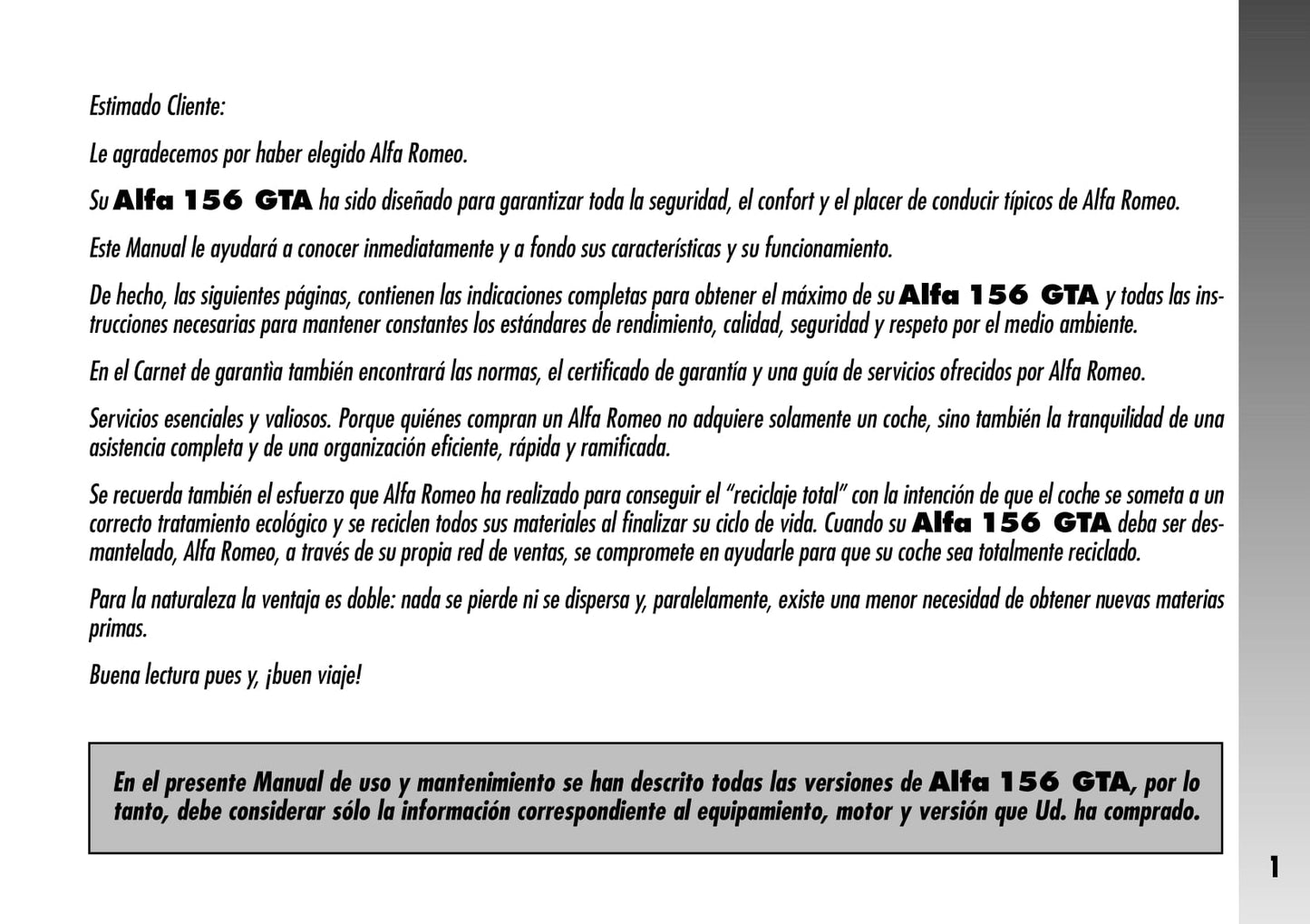 2004-2007 Alfa Romeo 156 Owner's Manual | Spanish