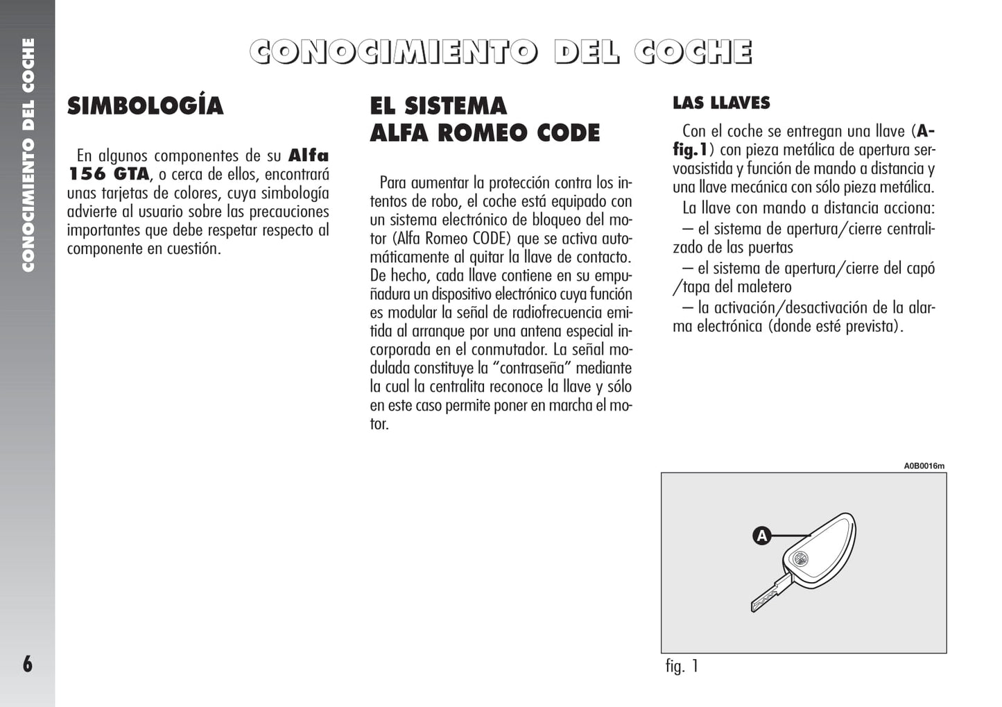 2004-2007 Alfa Romeo 156 Owner's Manual | Spanish