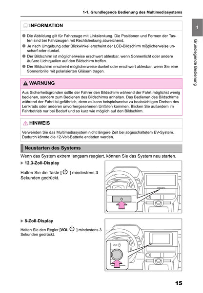 Toyota bZ4X Multimedia Bedienungsanleitung 2022 - 2023